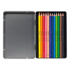 Caja Metálica 12 Lápices Triple blando Feel claro Bruynzeel