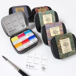 Caja metálica 6 medios godet acuarela Essential A. Gallo