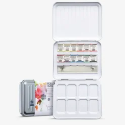 Caja metálica 12 medios godets Floral Horadam Schmincke