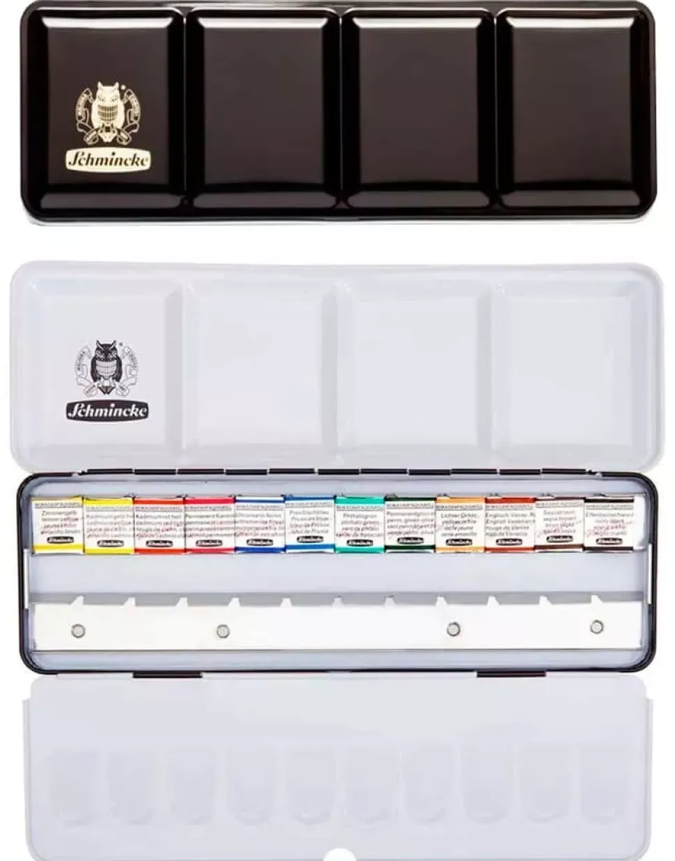 Caja metálica 12 medios godets de acuarela Horadam Schmincke