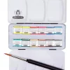 Caja metálica 12 medios godets y pincel Schmincke