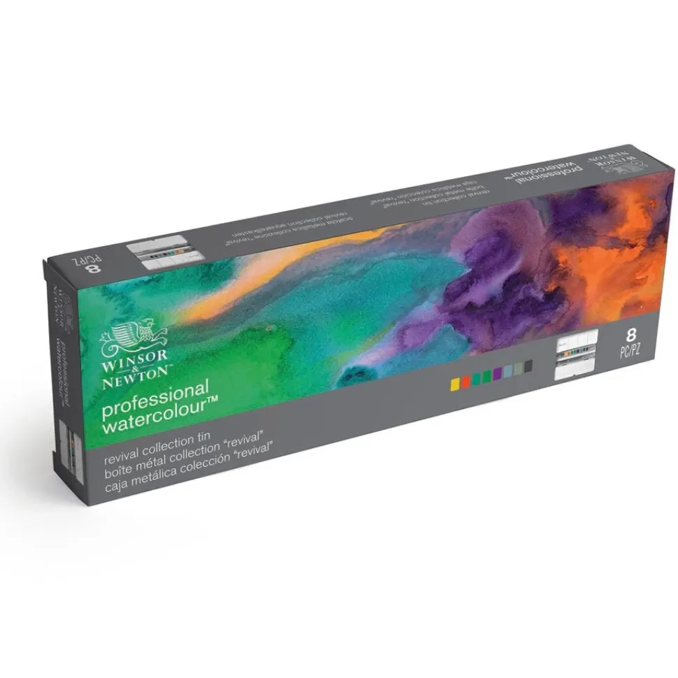 Caja metálica 8 medios godet acuarela Revival Professional Winsor & Newton
