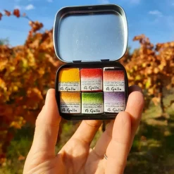 Caja metálica 6 medios godet acuarela Vendemmia A. Gallo
