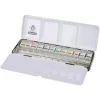 Caja metálica 12 medios godets de acuarela + 12 espacios Akademie Schmincke