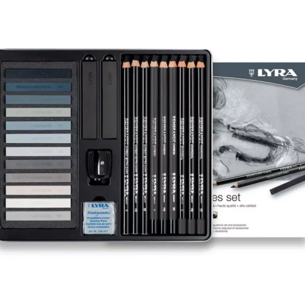 Caja Metálica 25 Piezas Esbozo Tonos Grises Rembrandt Lyra