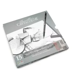 Caja metálica 15 piezas grafito de dibujo Cretacolor