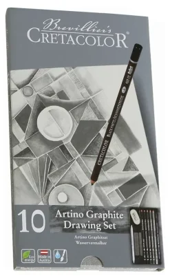 Caja metálica 10 piezas grafito Cretacolor