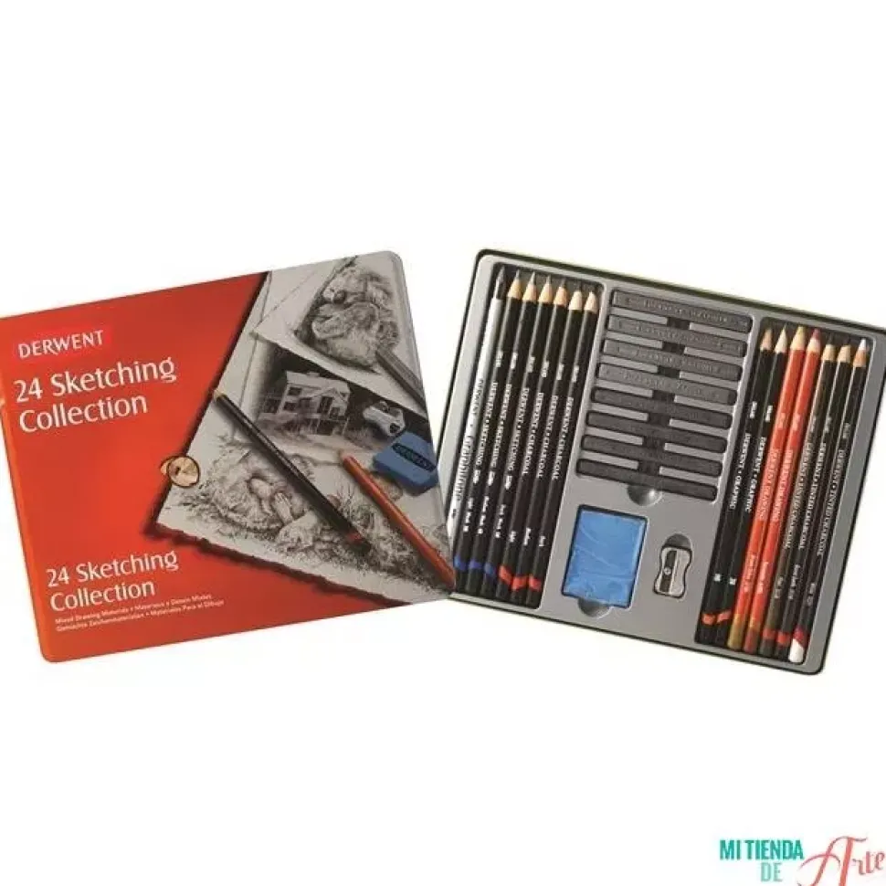 Caja metálica 24 piezas Sketching Collection Derwent