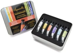 Caja Metálica 6 Tubos Acuarela Extrafina Irisada Pasteles Sennelier 10ml