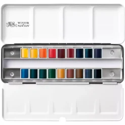 Caja metálica acuarela 18 medias pastillas Professional Watercolour Winsor & Newton
