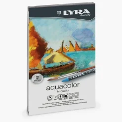 Caja metálica de 12 ceras acuarelables Aquacolor Lyra