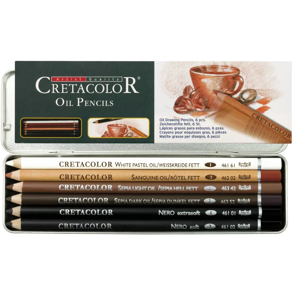 Caja metálica de 6 lápices grasos Cretacolor