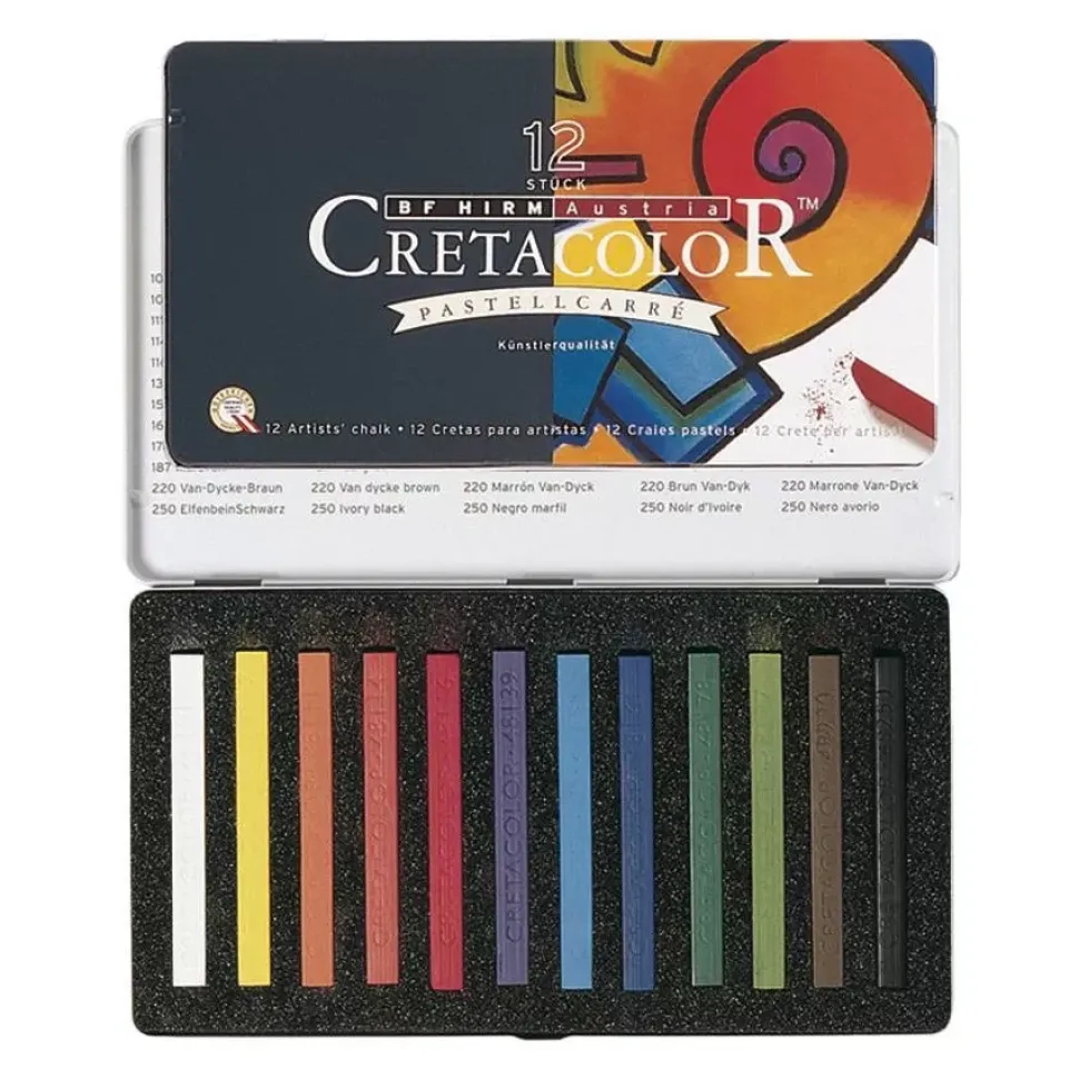 Caja metálica de 12 Pastellcarré Cretacolor