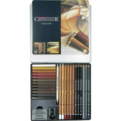 Caja metálica de 27 piezas para dibujo Cretacolor