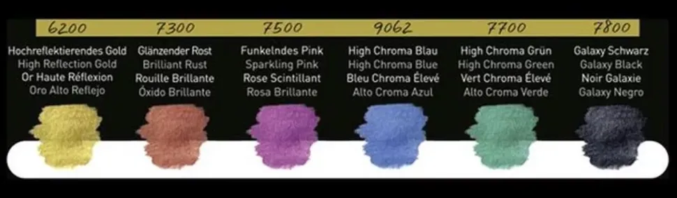 Caja Metálica de 6 Pigmentos Nacarados High Chroma Finetec
