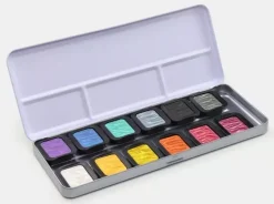 Caja Metálica de 12 Pigmentos Nacarados Finetec