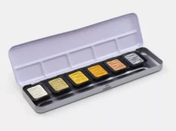 Caja Metálica de 6 Pigmentos Nacarados Antique Tones Finetec