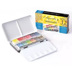 Caja metálica de acuarela 12 medias pastillas Sennelier