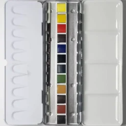 Caja metálica de acuarela 12 medias pastillas Georgian