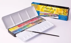 Caja metálica de acuarela 24 medias pastillas Sennelier