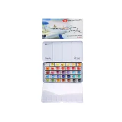 Caja metálica de acuarelas 35 godets White Nights