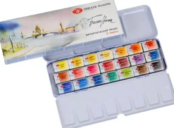 Caja metálica de acuarelas 21 godets White Nights