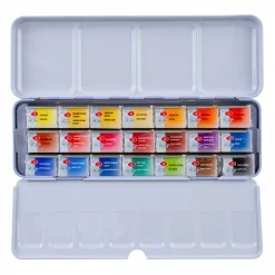 Caja metálica de acuarelas 21 godets White Nights