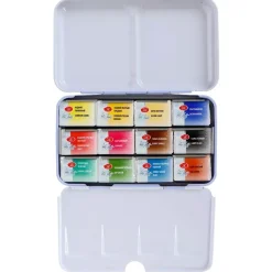 Caja metálica de acuarelas 12 godets White Nights