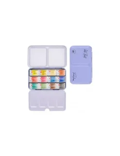 Caja metálica de acuarelas 12 godets White Nights