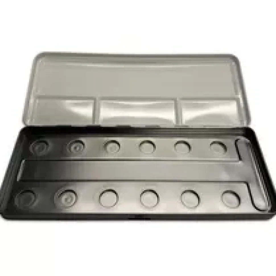 Caja metálica vacía para hasta 12 pastillas de acuarela Finetec
