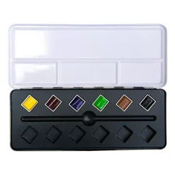 Caja Test Pack de acuarela con 6 medias pastillas Sennelier