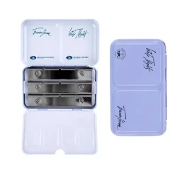 Caja vacía metálica 12 godets celeste White Nights