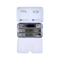 Caja vacía metálica 12 godets celeste White Nights