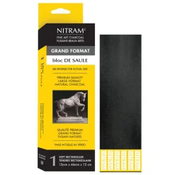Carboncillo rectangular de sauce suave Nitram 46x152mm