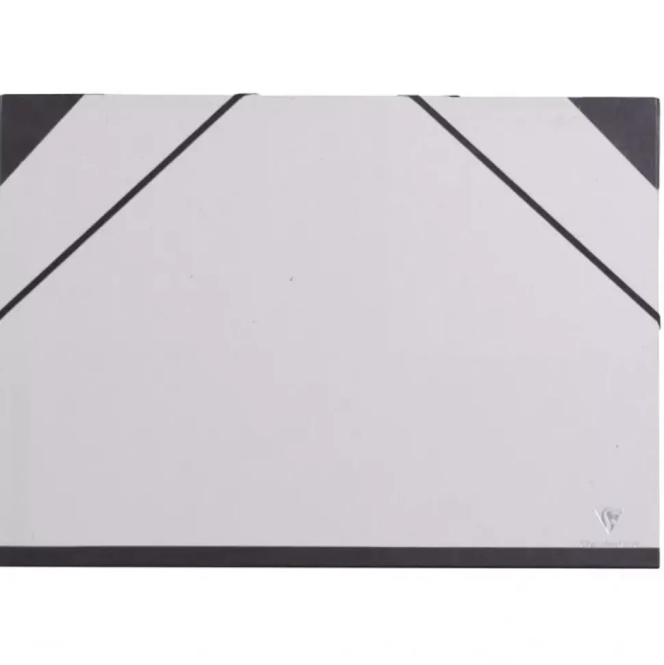 Carpeta de Dibujo Gris con Gomas Elásticas Clairefontaine 32x45cm