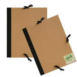 Carpeta marrón con solapas y lazos Earthbound Daler-Rowney
