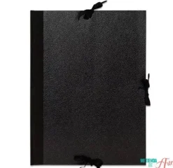 Carpeta negra con solapas y lazos Carchet