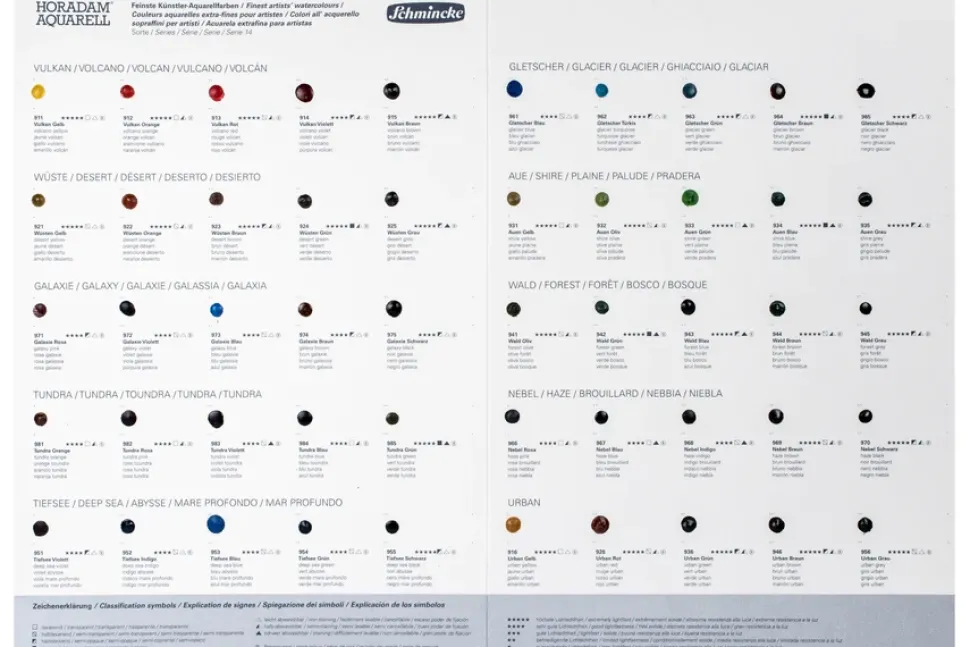 Carta de puntos 50 colores supergranulados Horadam Schmincke