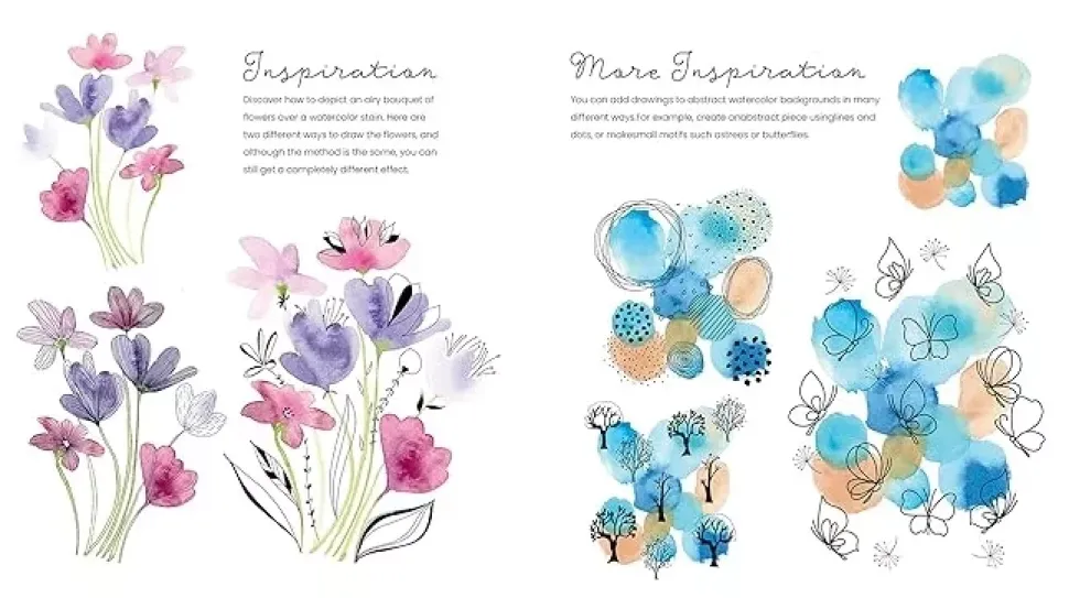 Color in Reverse Watercolor Florals
