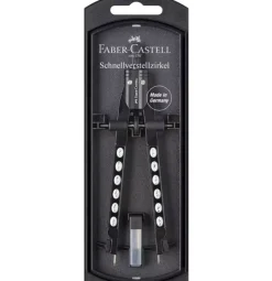Compás de Ajuste Rápido Factory Negro Cromado Faber-Castell
