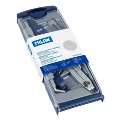 Compás de ajuste rápido metálico automático con estuche Milan