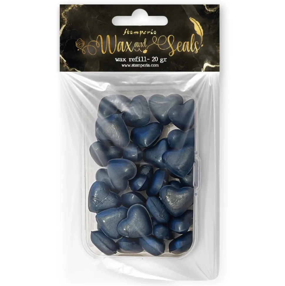 Corazones de lacre Azul Marino Perlado Wax and Seals Stamperia