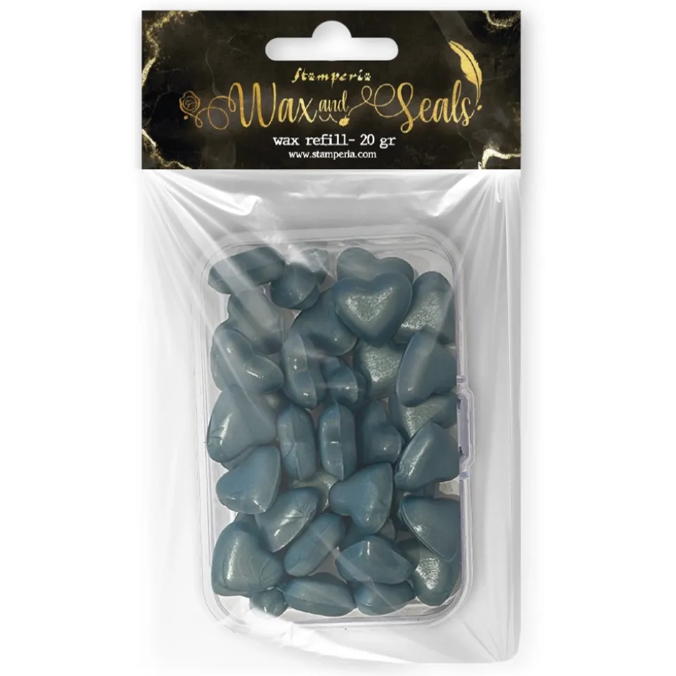 Corazones de lacre Azul Perlado Wax and Seals Stamperia