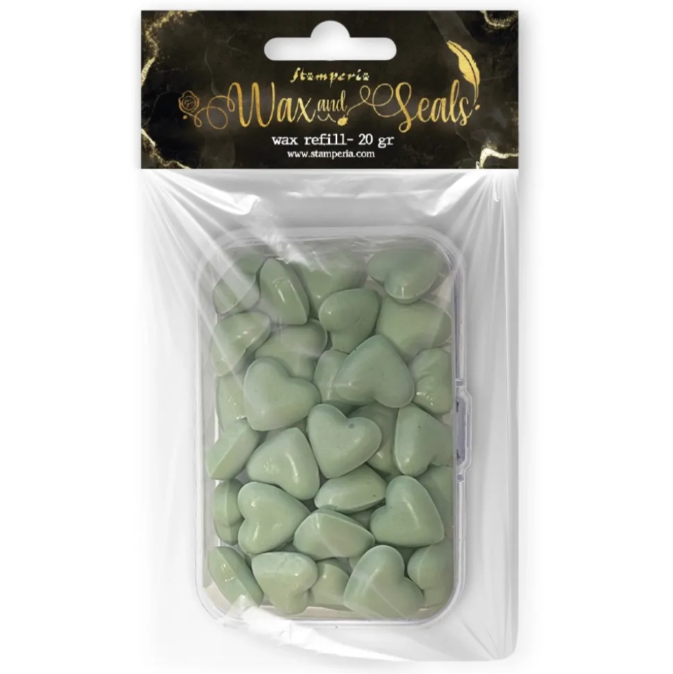 Corazones de lacre Mint Pastel Wax and Seals Stamperia