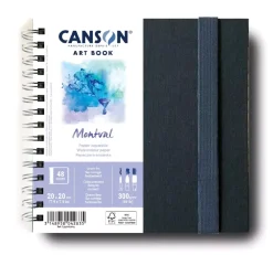 Cuaderno Acuarela Montval Espiral Grano Fino Canson 20x20cm 300g/m²