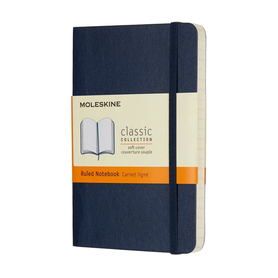 Cuaderno Azul zafiro Clásico Tapa Blanda Rayas 9x14cm Moleskine