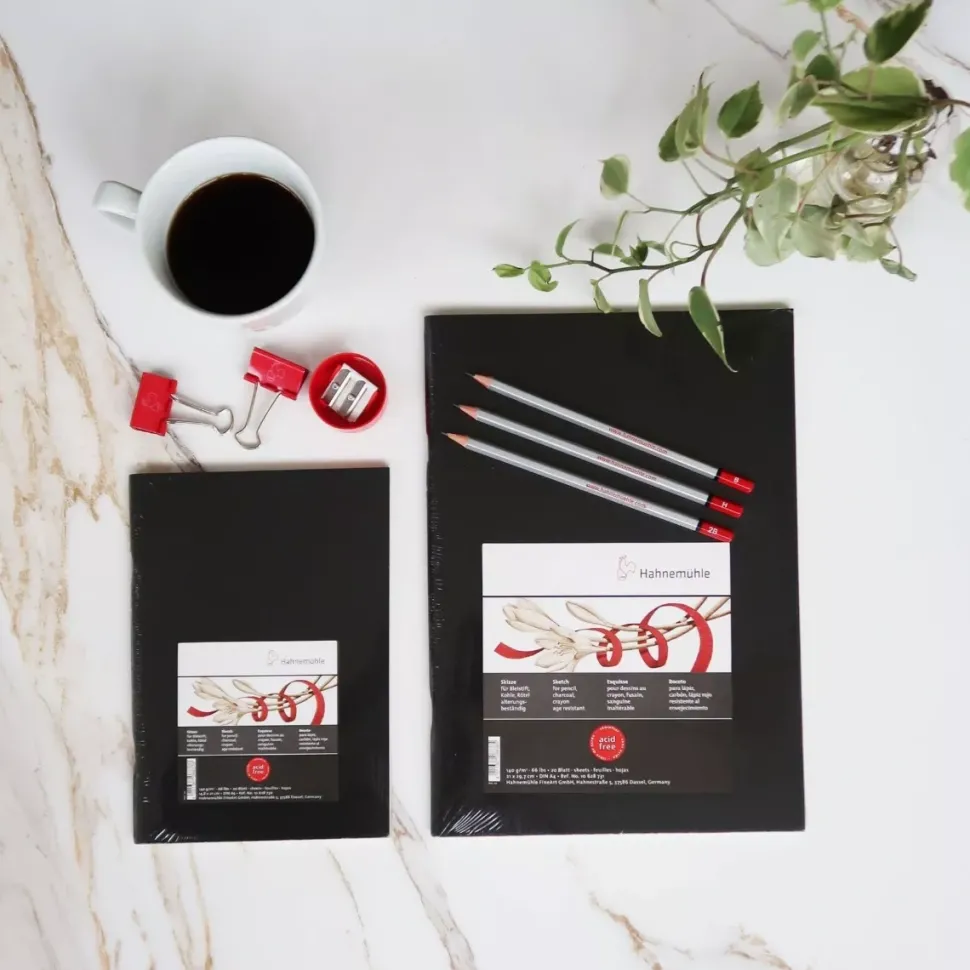 Cuaderno bocetos negro rugoso Hahnemühle 140gr/m2