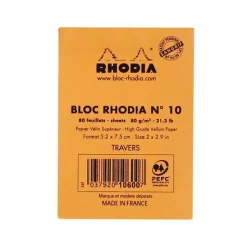 Cuaderno con líneas naranja Rhodia 5x7cm