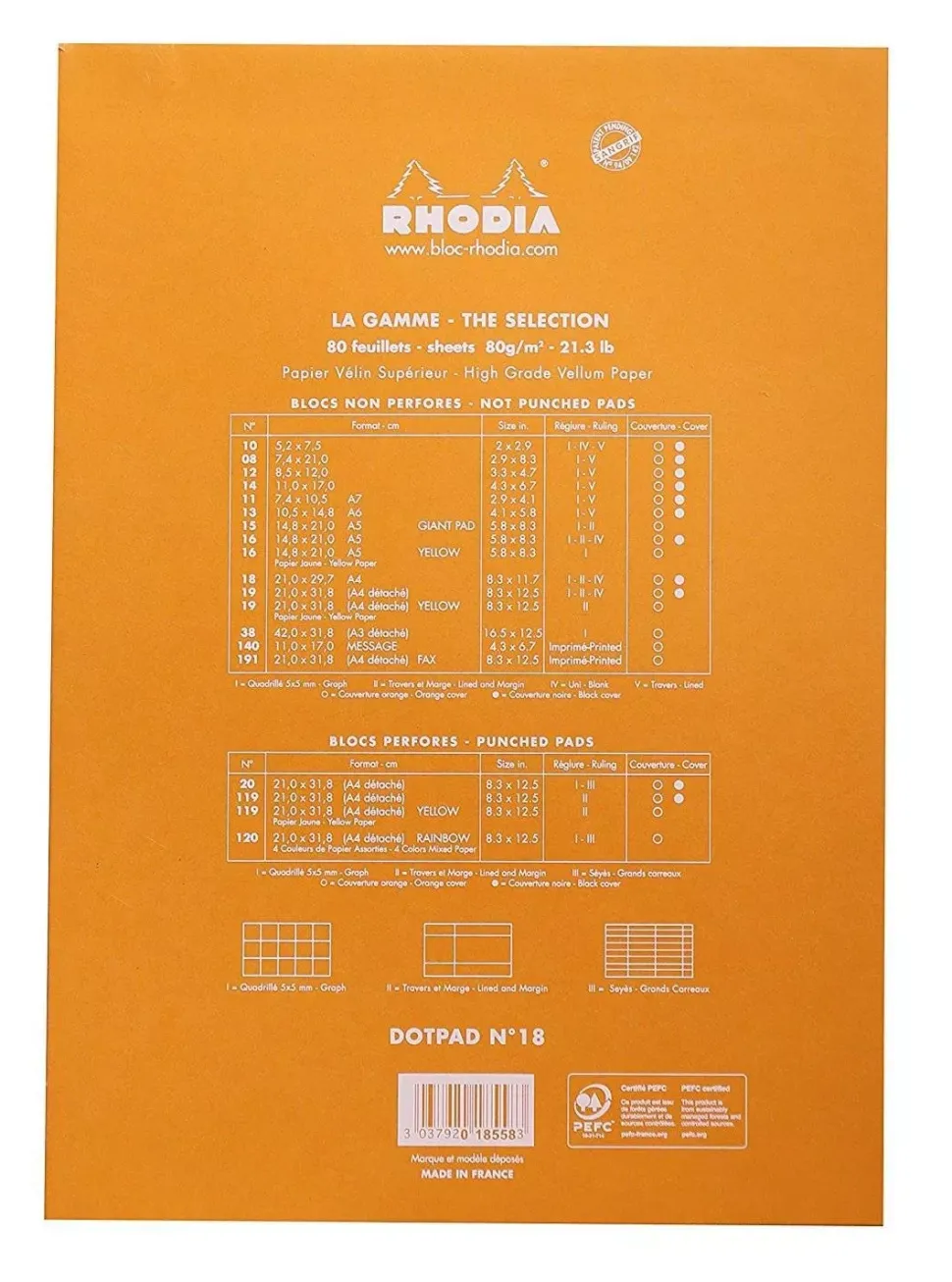 Cuaderno con puntos naranja A4 Rhodia