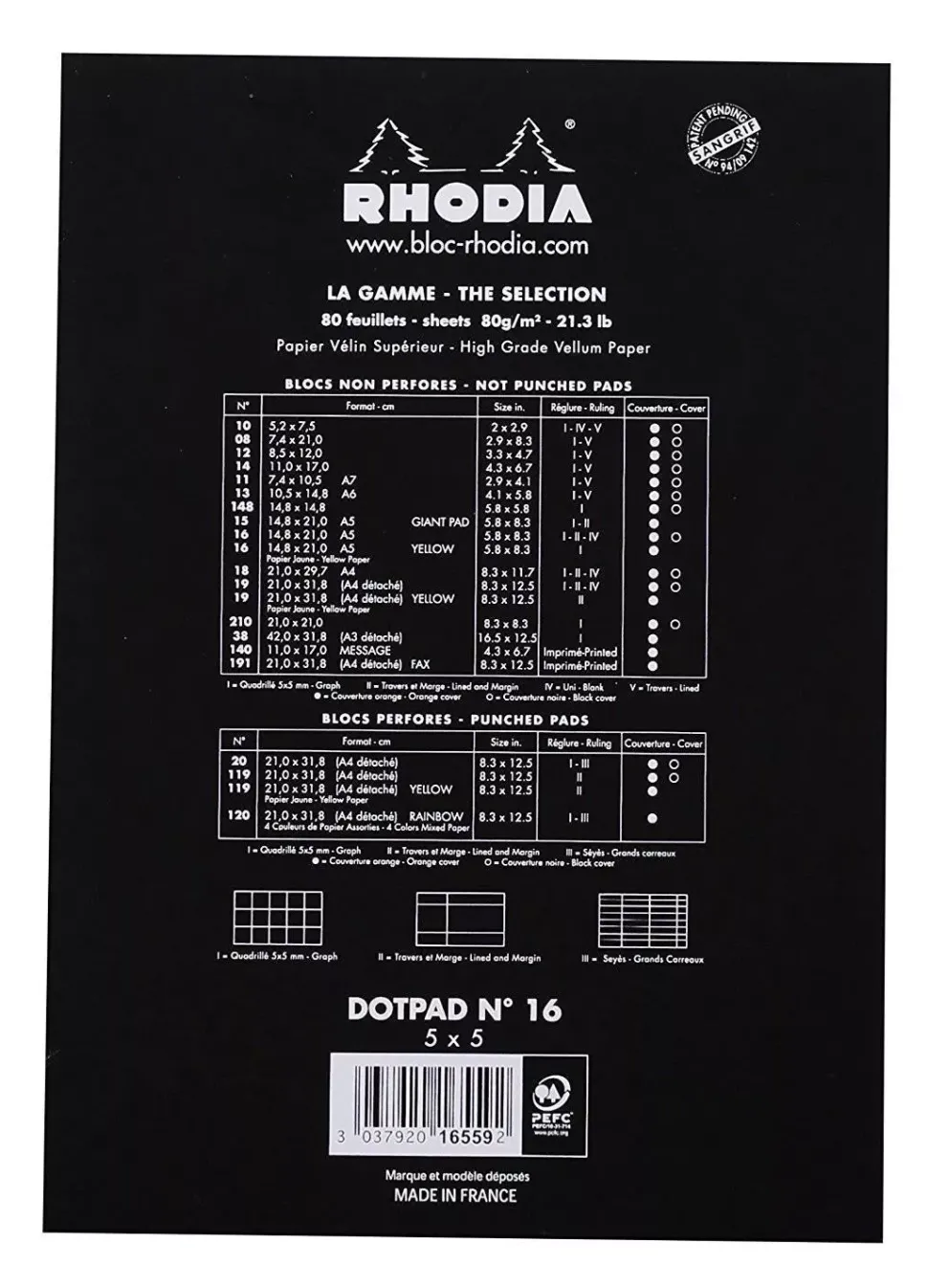 Cuaderno con puntos negro A5 Rhodia